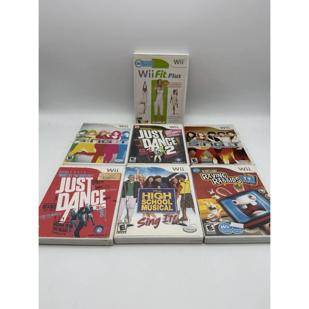 Nintendo Wii Game Lot of 7 Just Dance Wii Fit Plus Sing It Untested AS IS